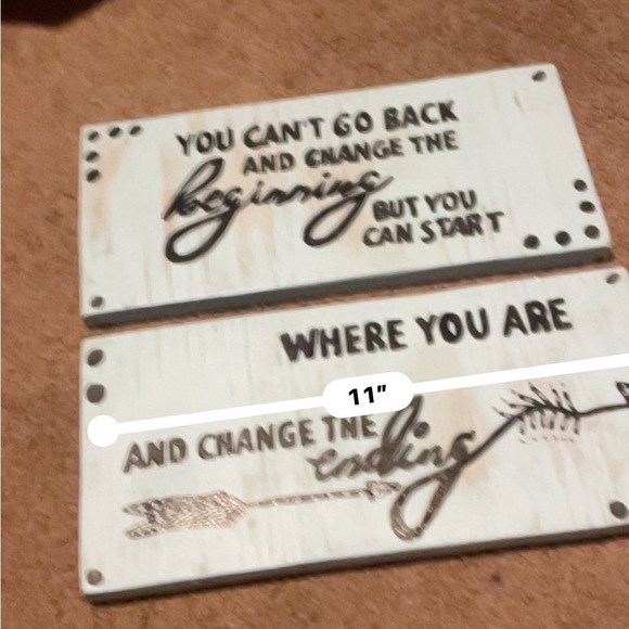 Inspirational Quote Wall Art in Distressed White and Black - Picture 3 of 3